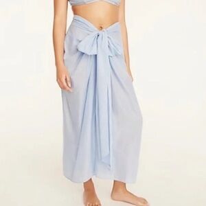 J. CREW Cotton Skirt Convertible Beach Sarong Blue Vacation Size‎ XL Flowy Beach